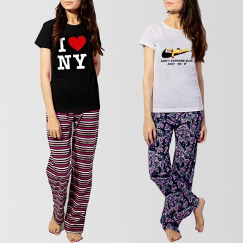 Bundle of 2 Printed T-shirt And 2 Pajama